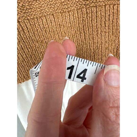 Anthropologie Top Womens XXS Jenna Twofer Sweater Tank Brown White Flowy Tunic - Picture 6 of 6